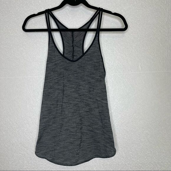 𝅺LULULEMON What the Sport Singlet II Racerback Tank Top Heathered Black 4 - Picture 4 of 4